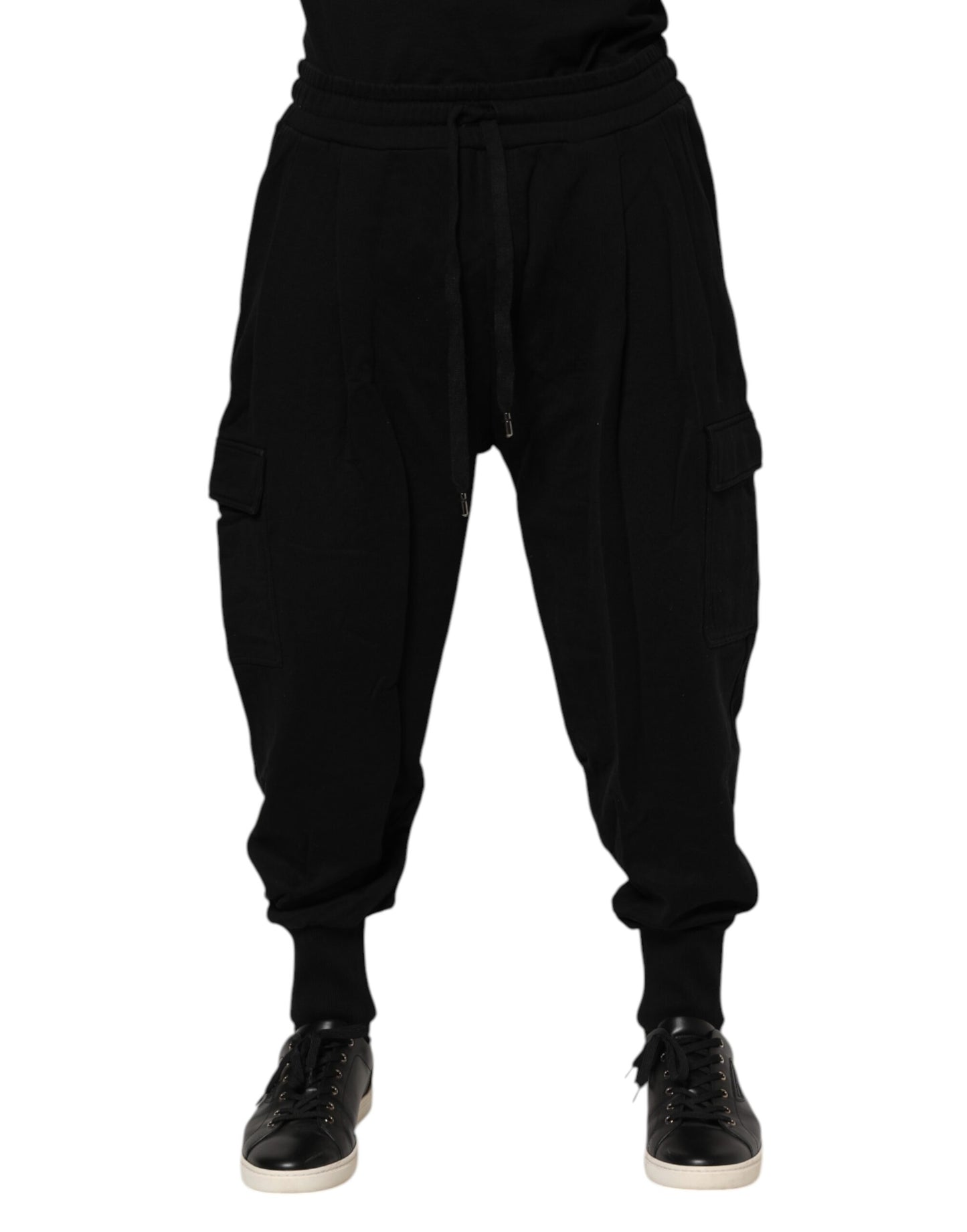 Dolce & Gabbana Black Cotton Logo Jogger Sweatpants Pants