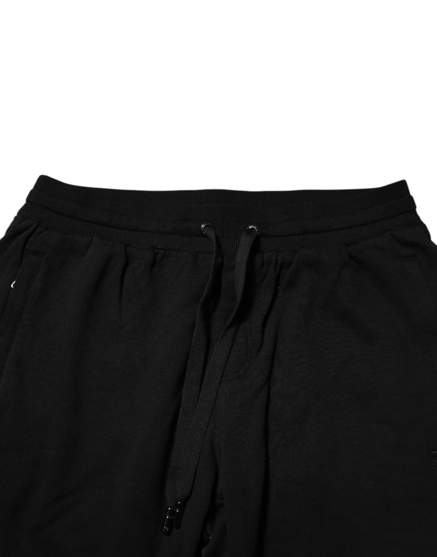 Dolce & Gabbana Black Cotton Logo Tape Men Jogger Pants