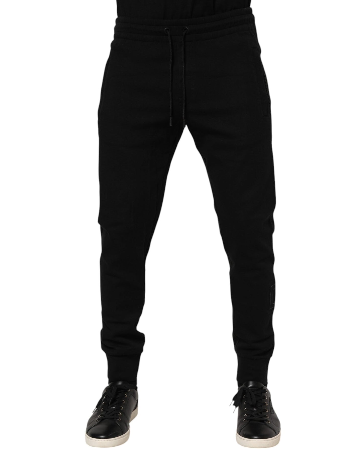 Dolce & Gabbana Black Cotton Men Jogger Sweatpants Pants