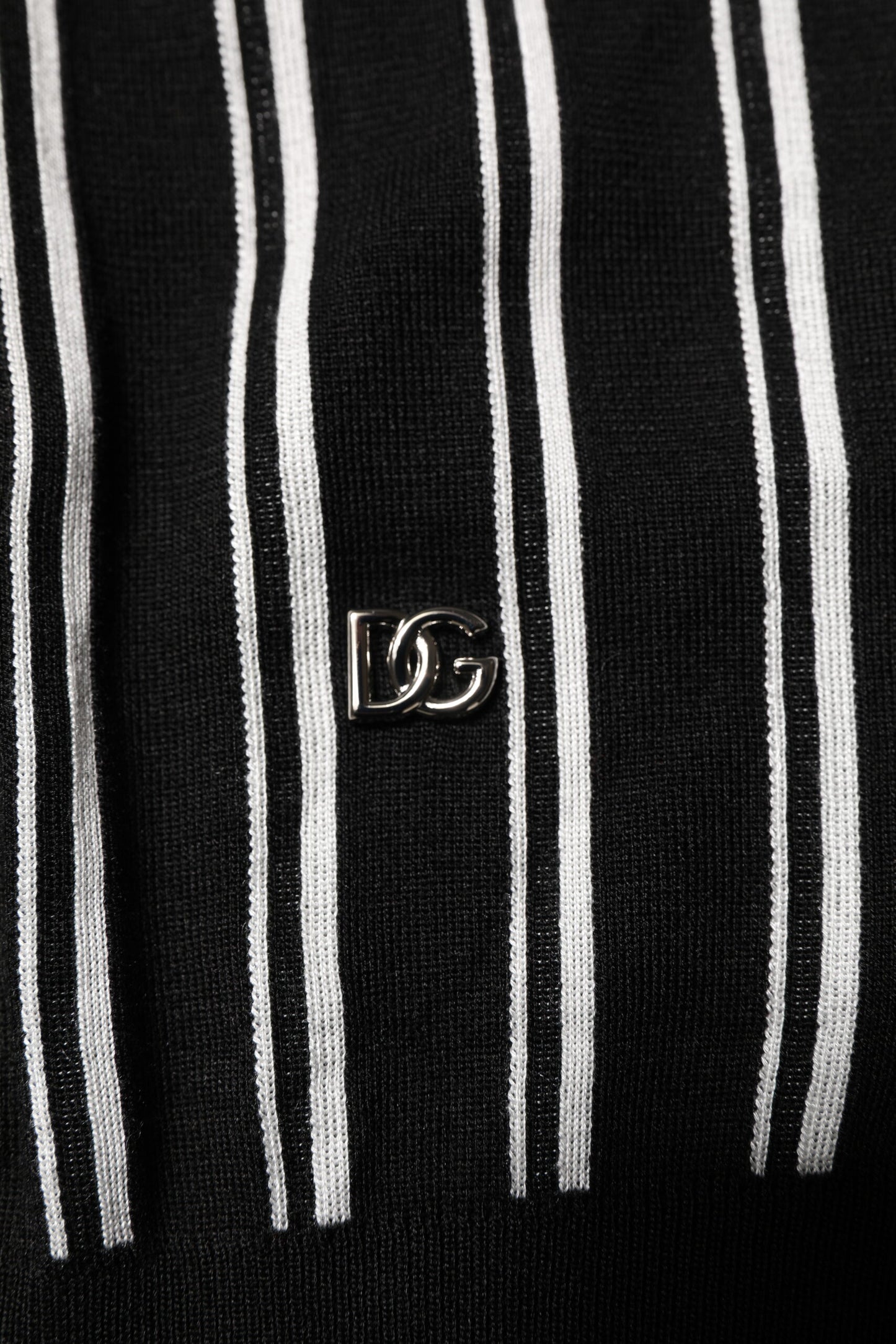 Dolce & Gabbana Black White Stripes Collared Polo T-shirt