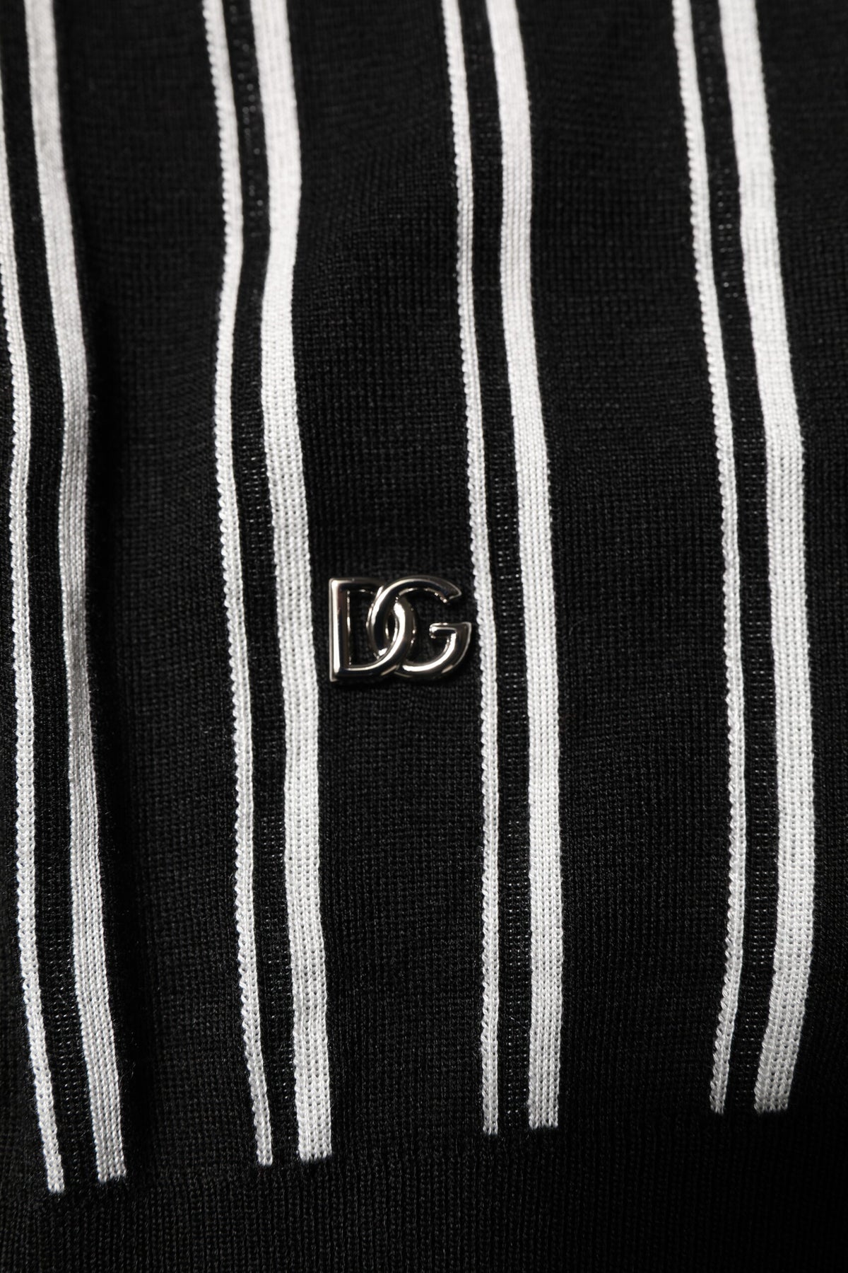Dolce & Gabbana Black White Stripes Collared Polo T-shirt