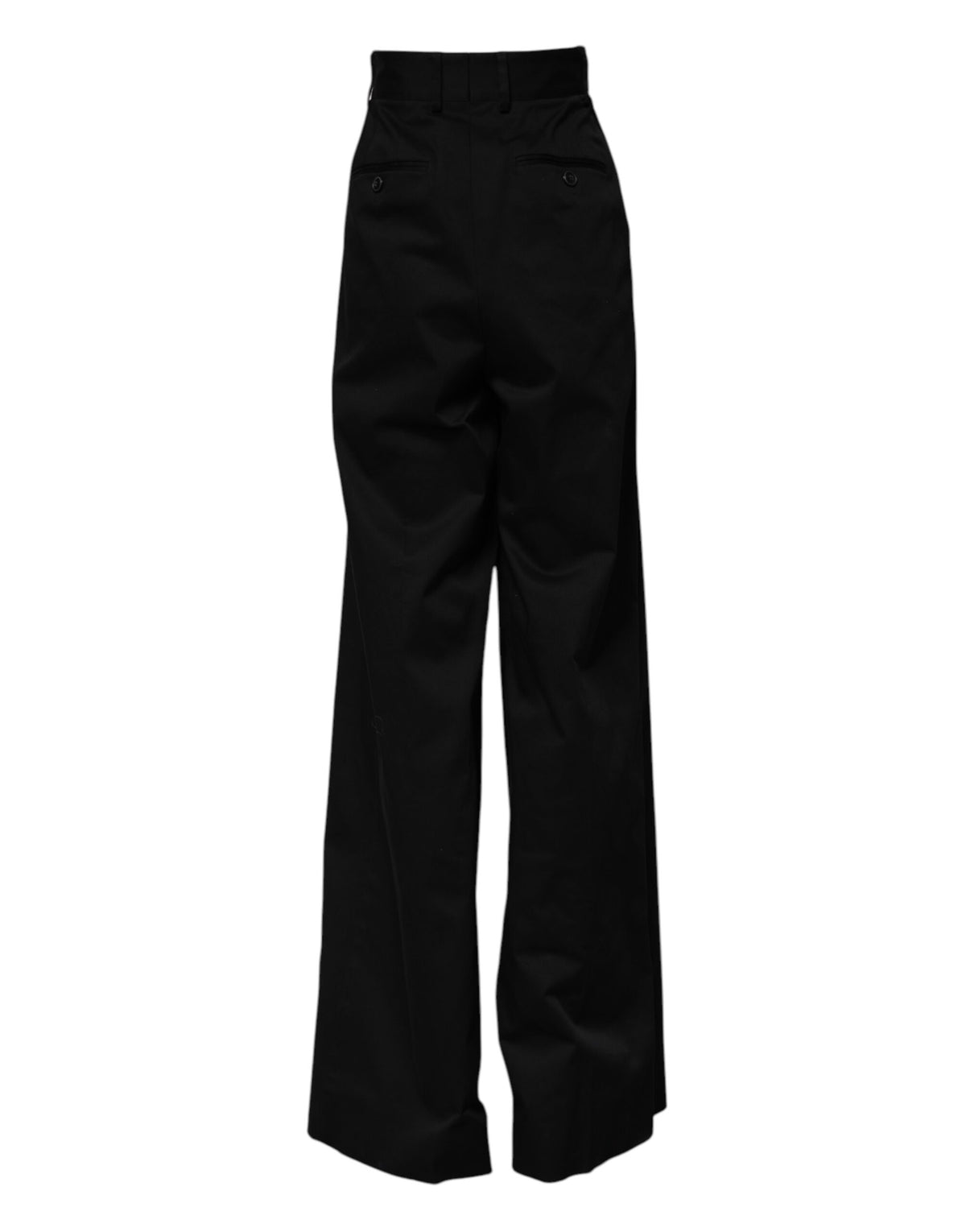 Dolce & Gabbana Black Cotton HighWaist Wide Leg Pants