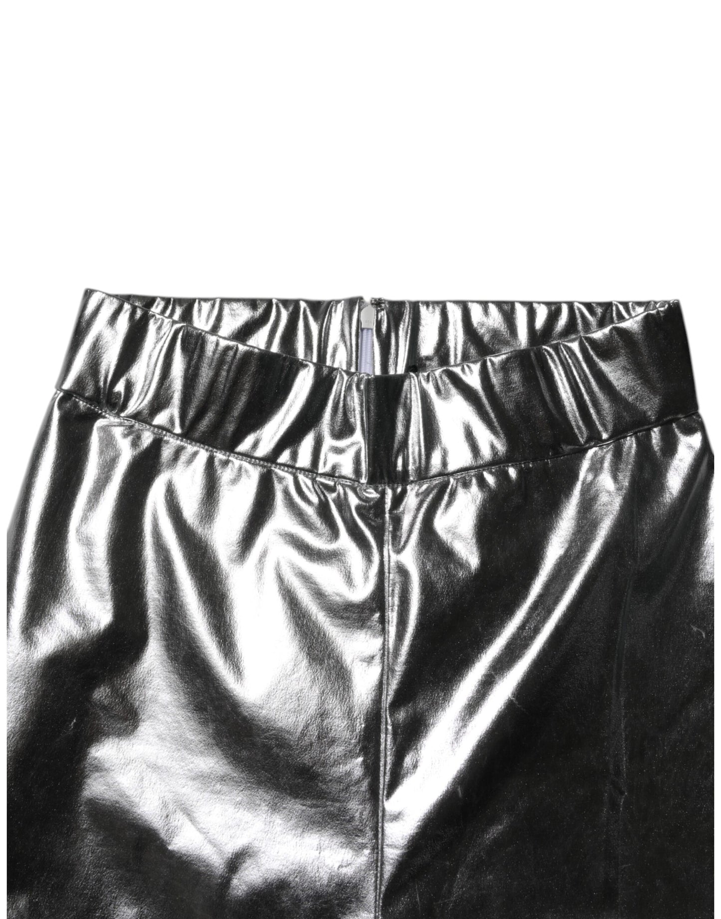 Dolce & Gabbana Metallic Silver Polyester Slim Fit Leggings Pants