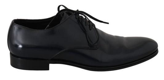 Dolce &amp; Gabbana Elegant dark blue leather derby shoes