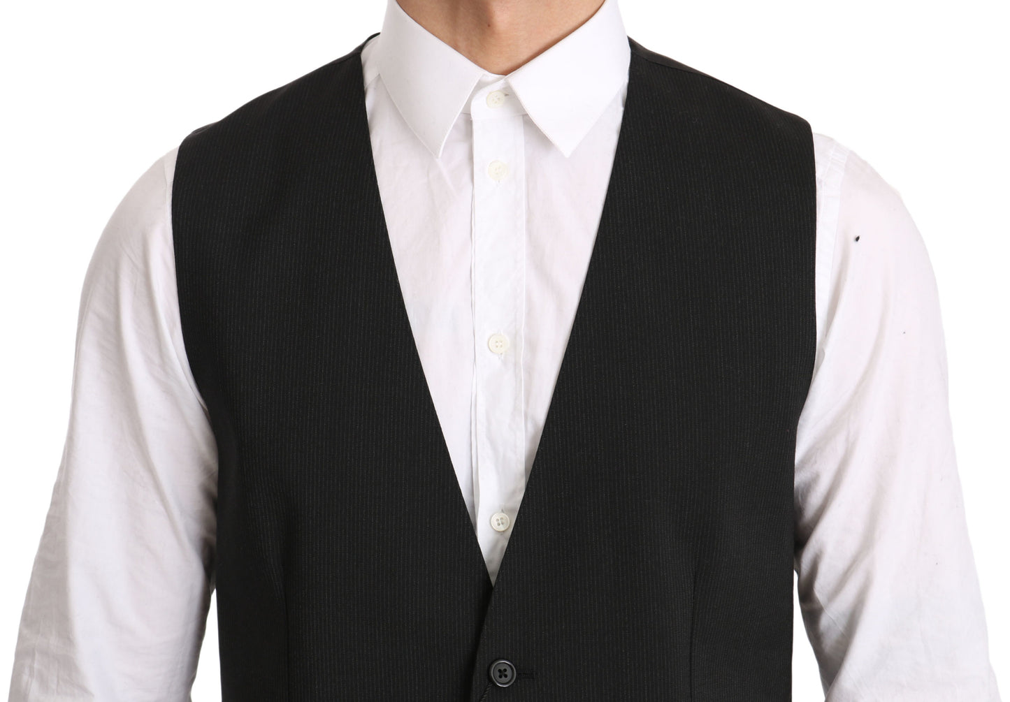 Dolce &amp; Gabbana Elegant Grey Formal Vest - Normaali istuvuus