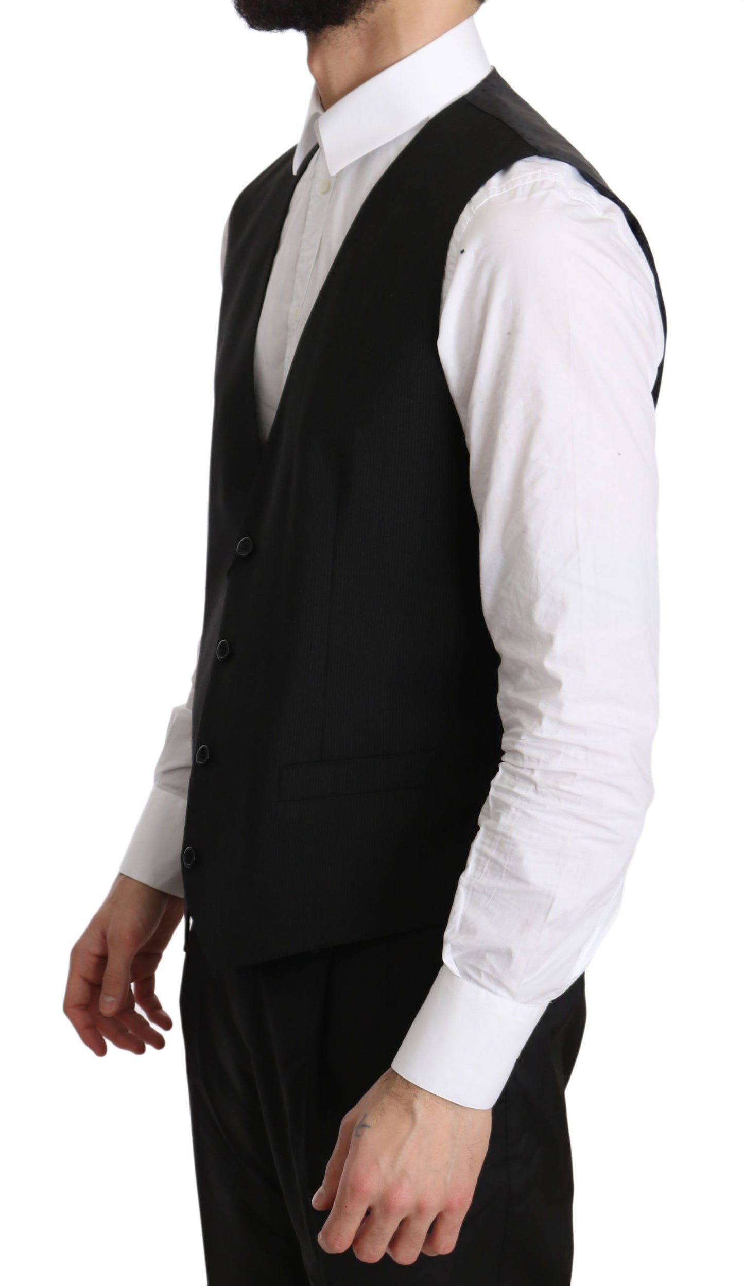 Dolce &amp; Gabbana Elegant Grey Formal Vest - Normaali istuvuus