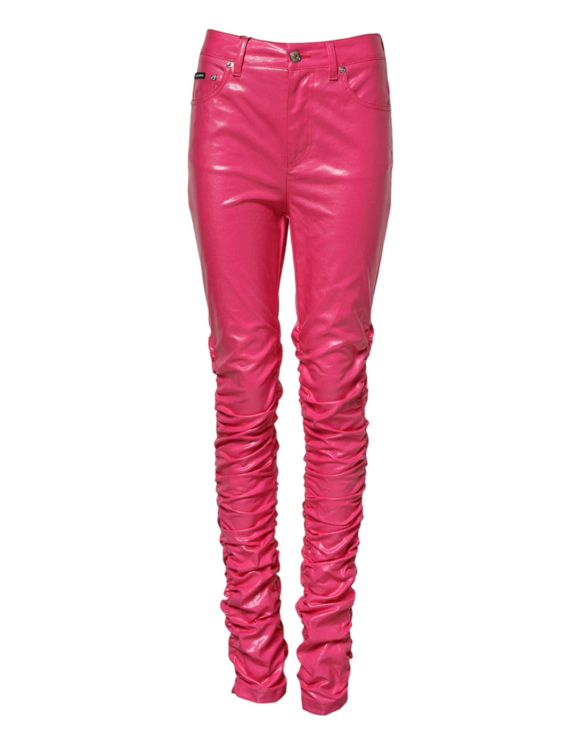 Dolce & Gabbana Pink Cotton High Waisted Skinny Denim Jeans