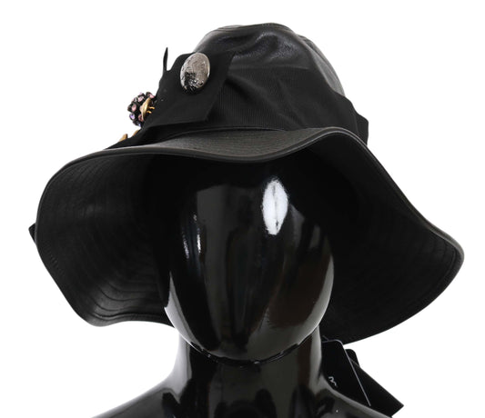 Dolce &amp; Gabbana Elegant cloche hat in black leather