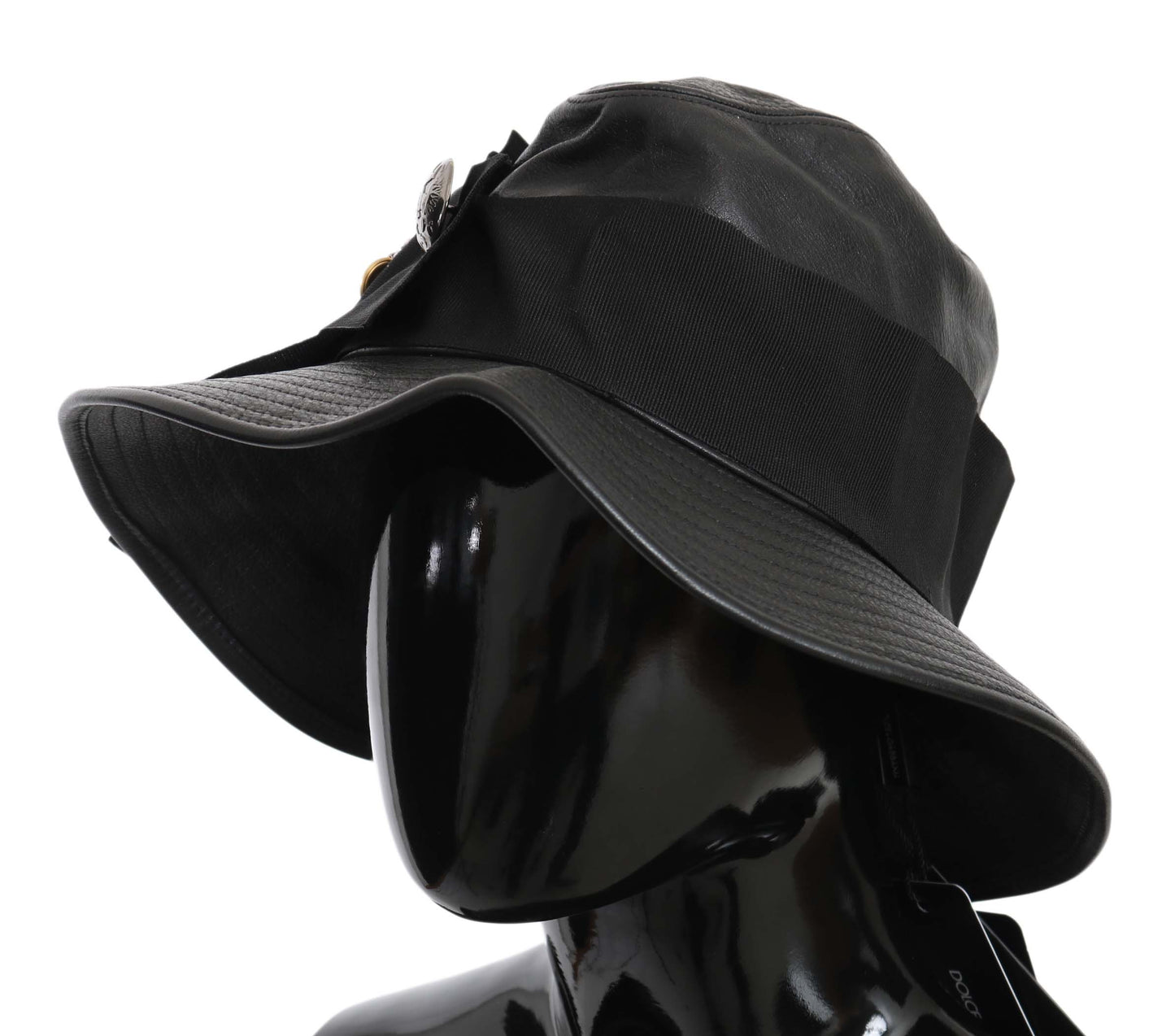 Dolce &amp; Gabbana Elegant cloche hat in black leather