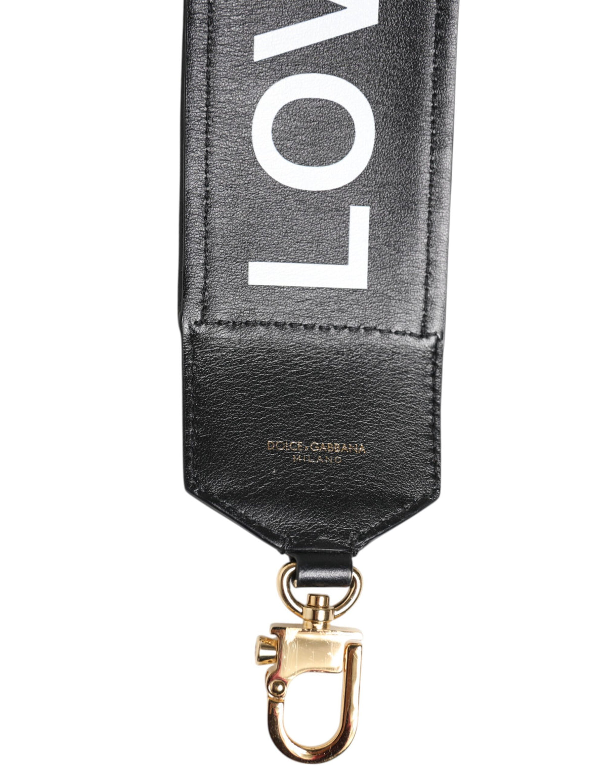 Dolce & Gabbana Black Leopard Print Reversible Bag Shoulder Strap
