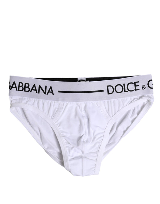 Dolce & Gabbana White Cotton Stretch Regular Brief Underwear