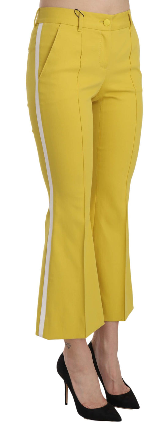 Dolce &amp; Gabbana Chic yellow flared trousers for elegant evenings