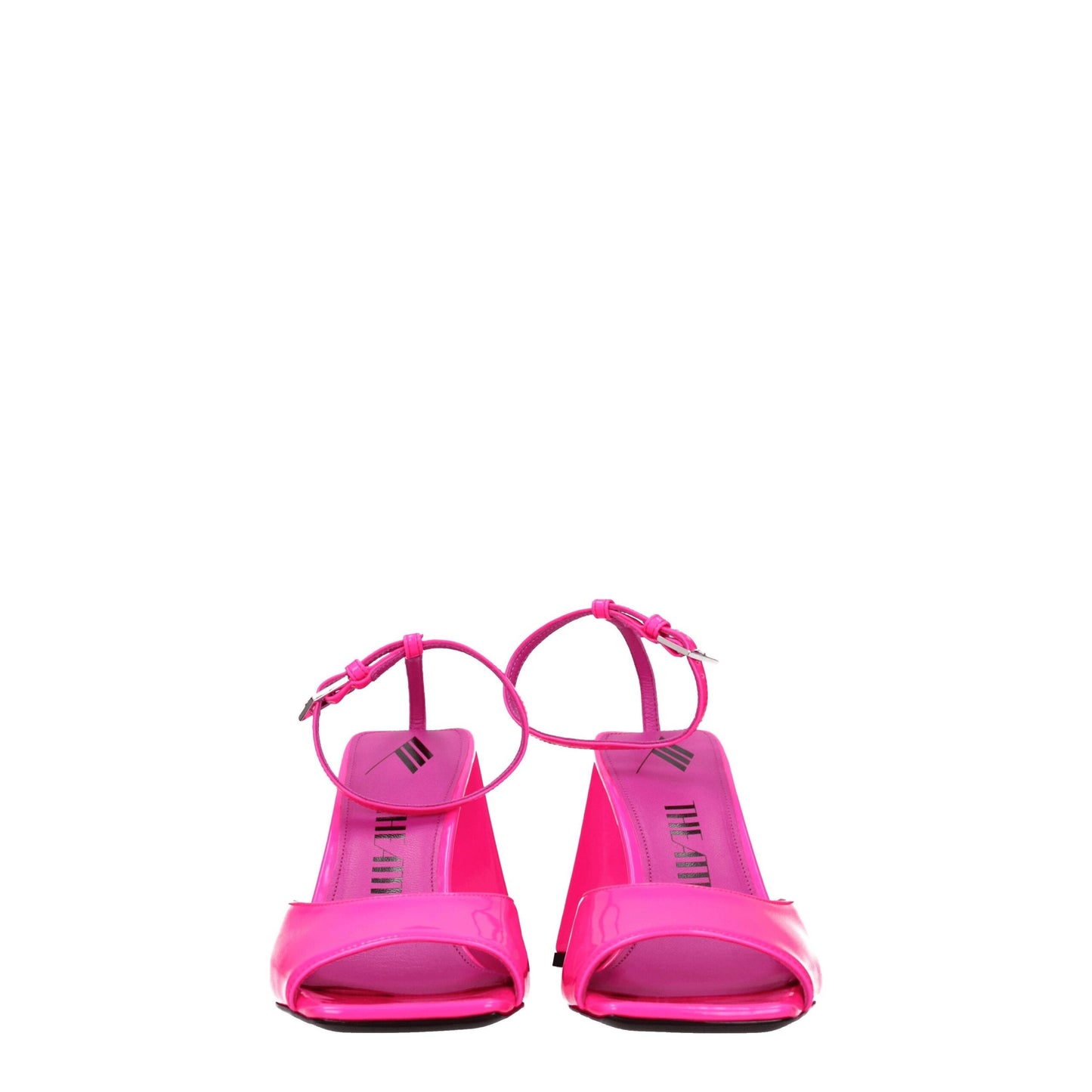 The Attico Pink Leather Stiletto Heel Sandals
