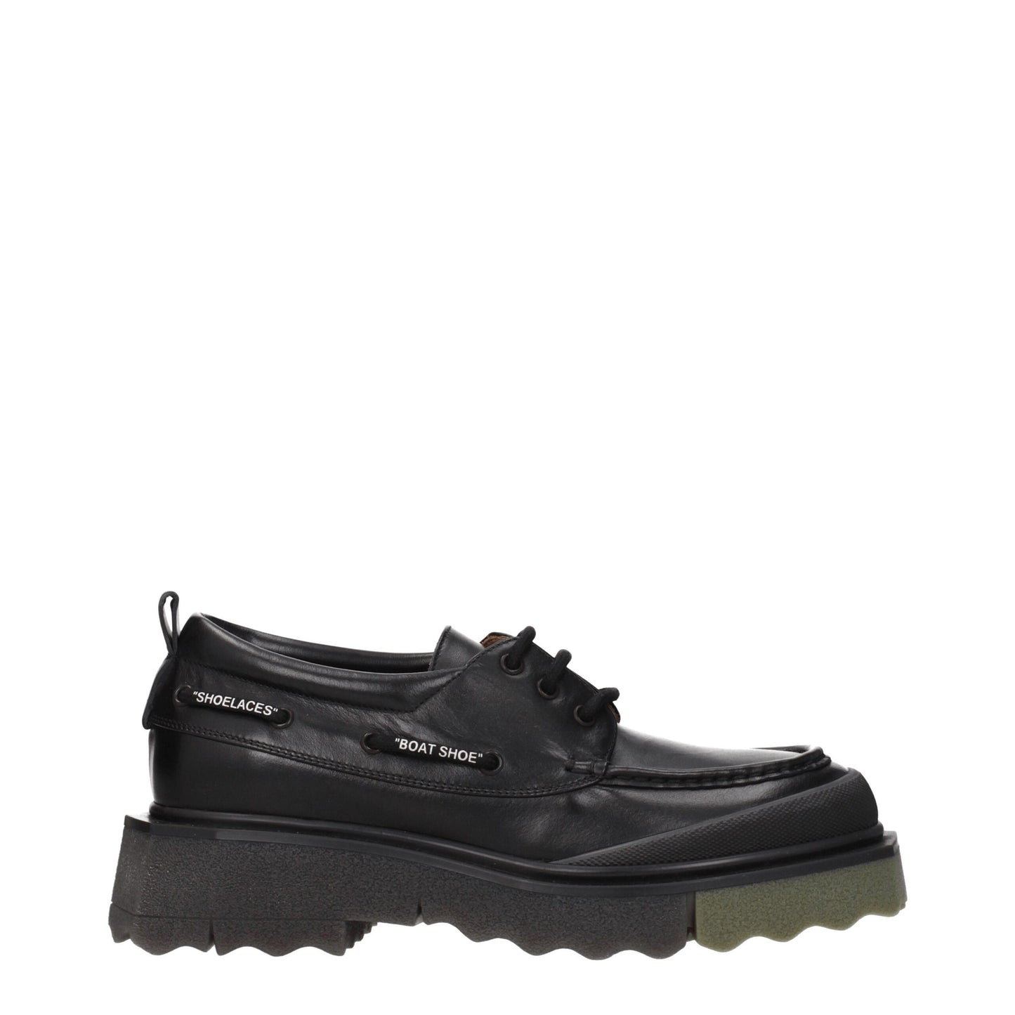 Off-White Black Leather Slip-On Loafers