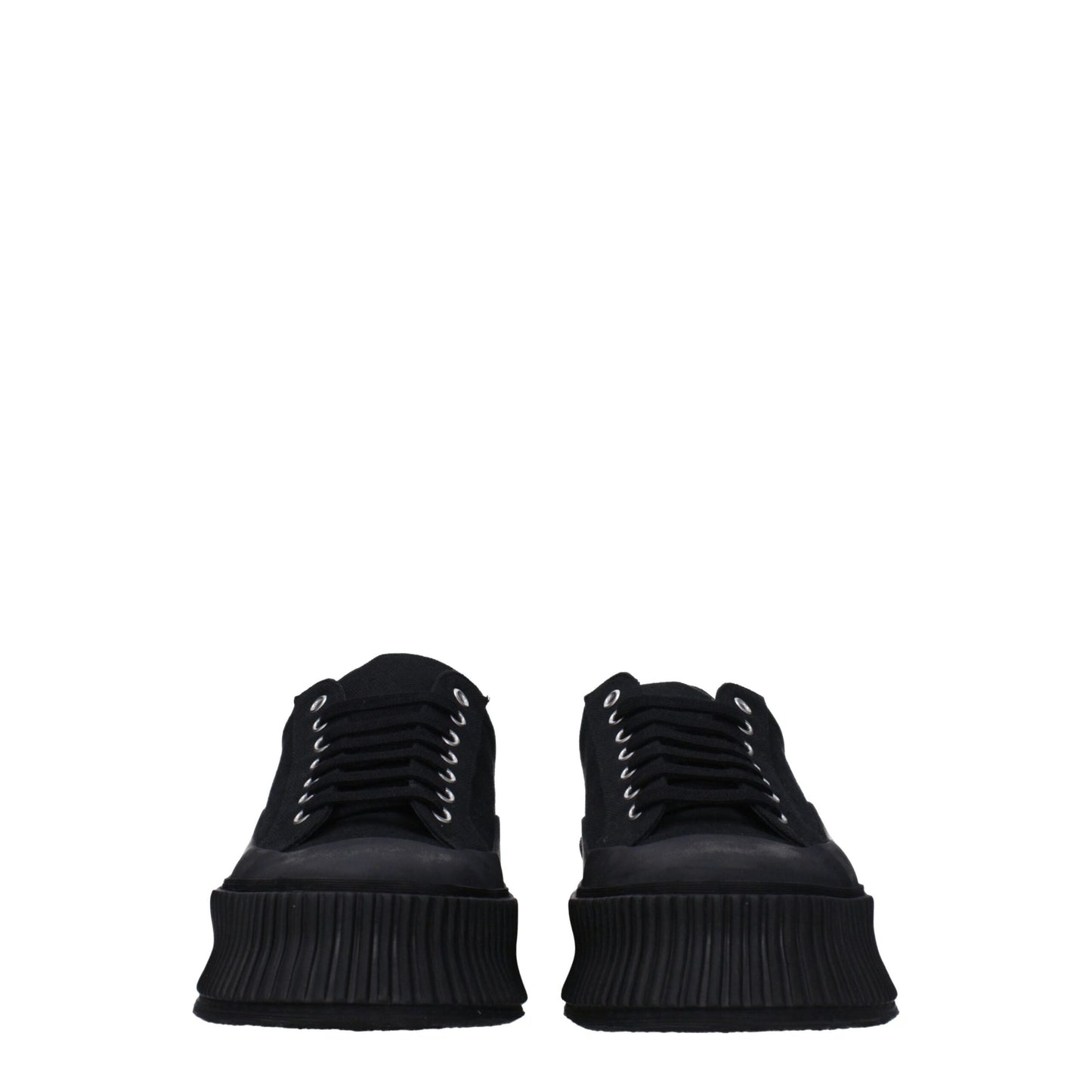 Jil Sander Black Fabric Platform Sneakers