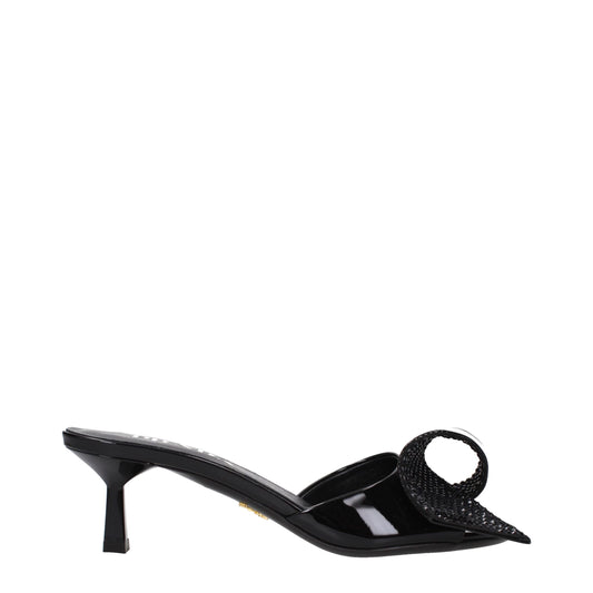 Prada Black Leather Sandals