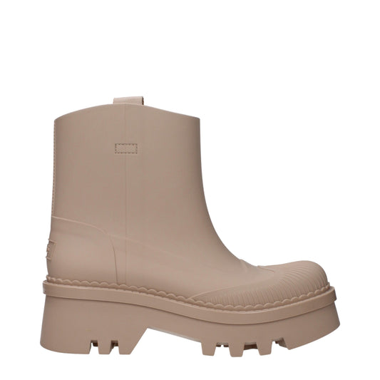 Chloé Pink Cotton Ankle Boots