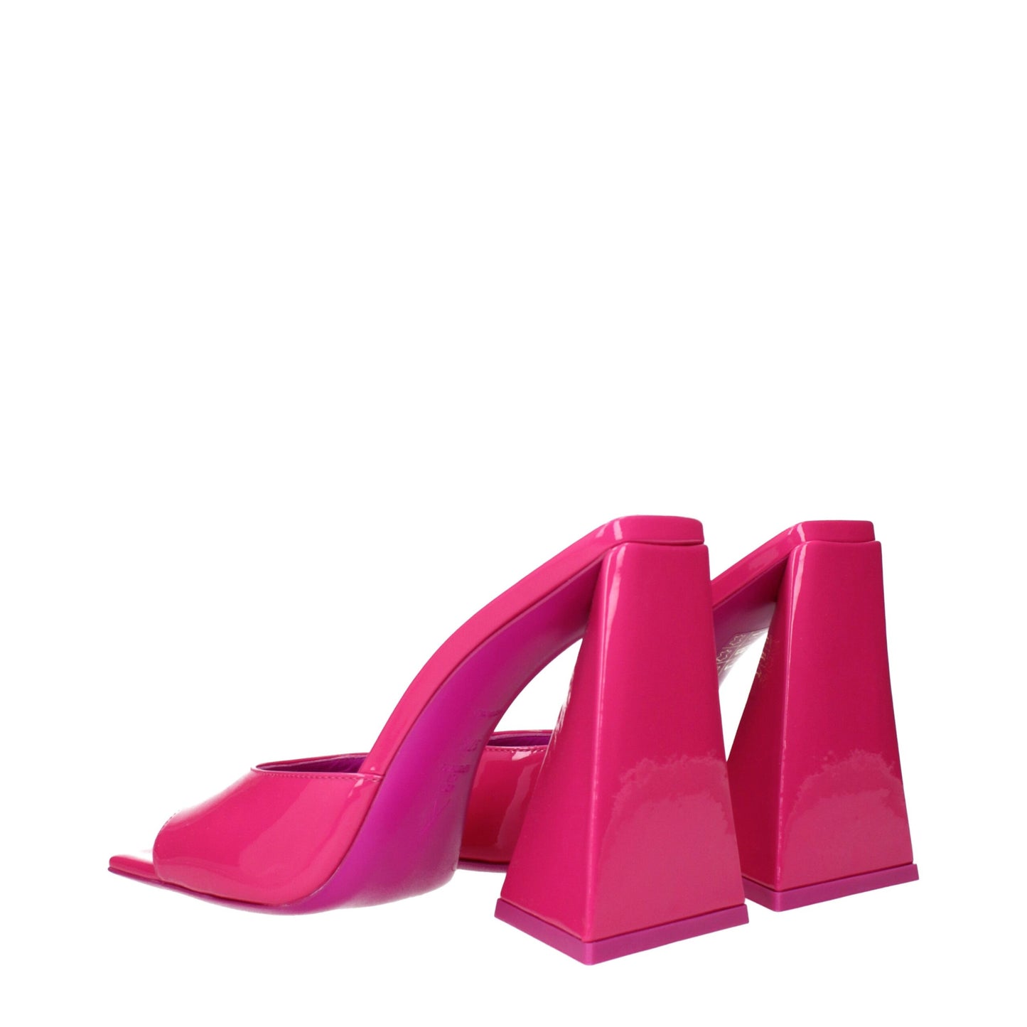The Attico Pink Leather Platform Sandals