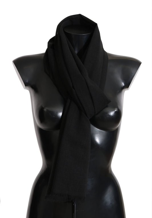 Dolce &amp; Gabbana Elegant black wool blend scarf