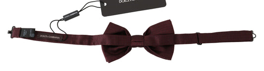 Dolce &amp; Gabbana Elegant polka dot bow tie in maroon silk