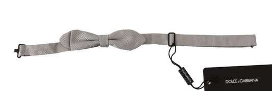 Dolce &amp; Gabbana Elegant Gray Silk Bow Tie