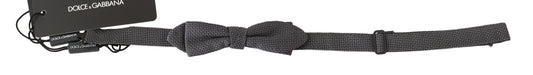 Dolce &amp; Gabbana Elegant Gray Silk Bow Tie