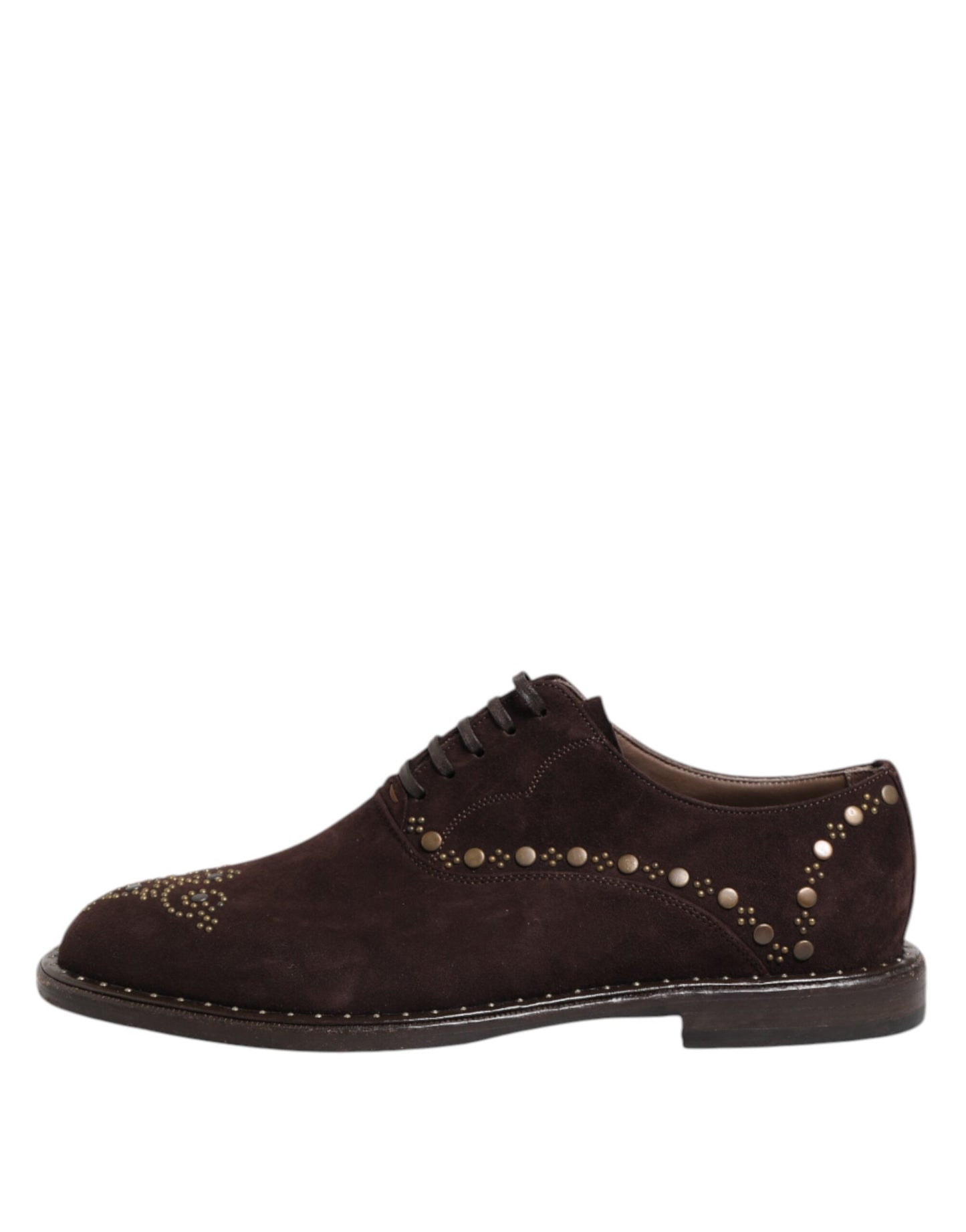 Dolce & Gabbana Brown Velvet Lace Up Oxford Dress Shoes