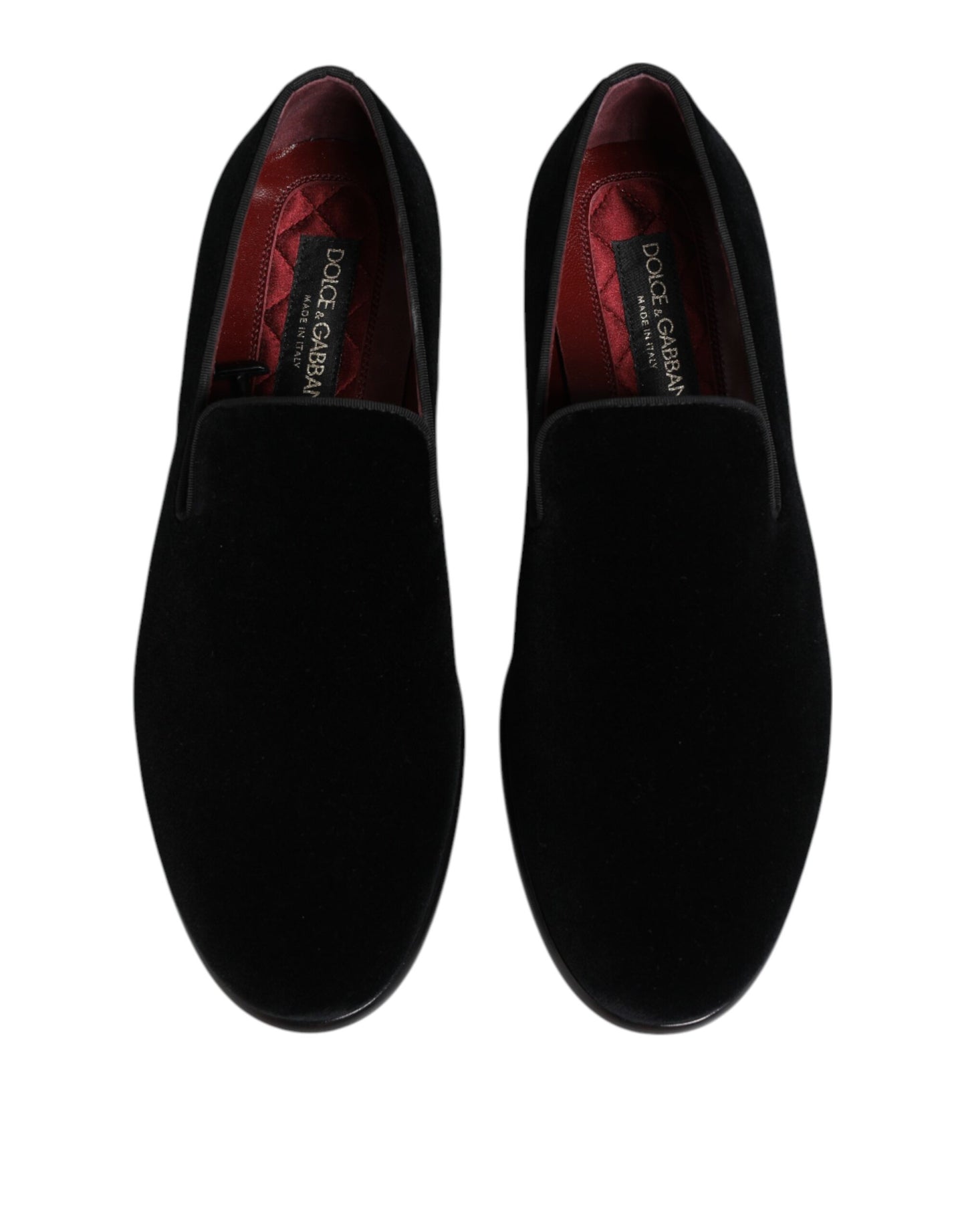 Dolce & Gabbana Black Velvet Loafers Formal Men Dress Shoes