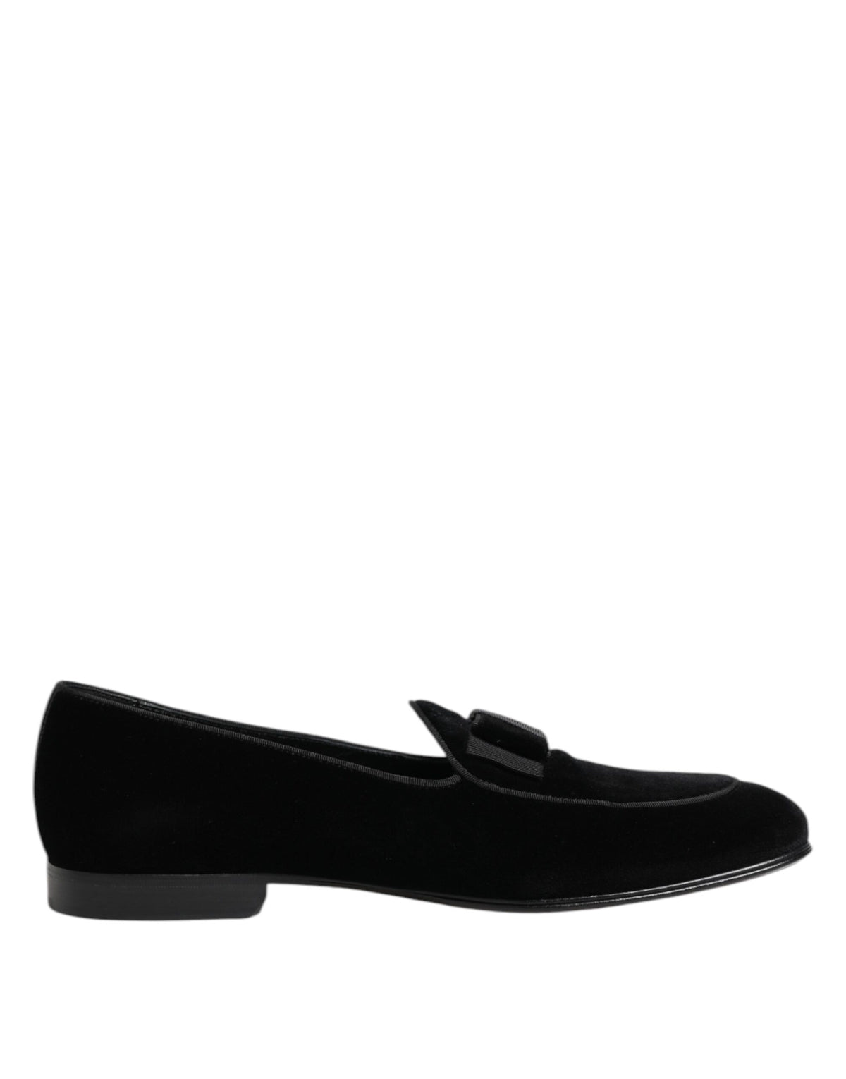 Dolce & Gabbana Black Velvet Loafers Formal Men Dress Shoes