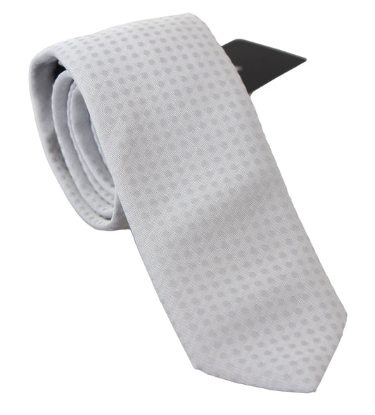 Dolce &amp; Gabbana Elegant white patterned silk blend tie