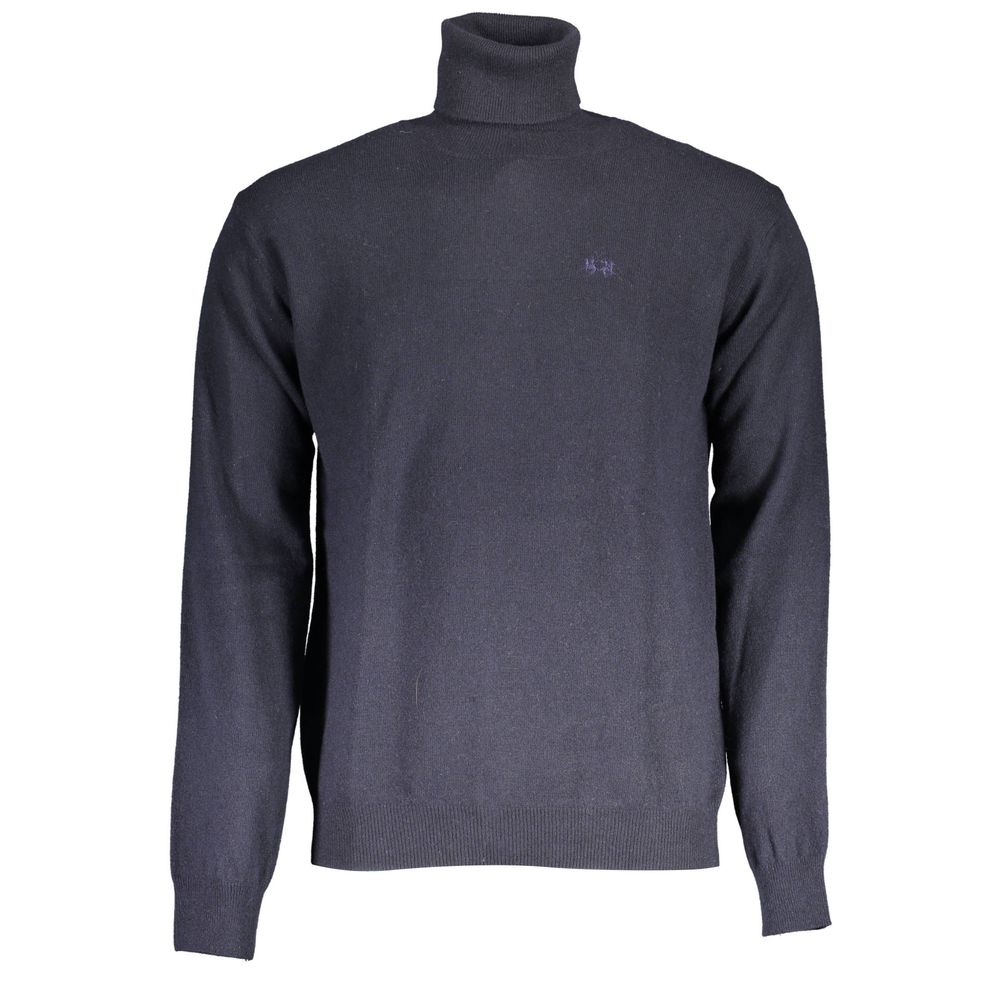 La Martina Blue Wool Men Sweater
