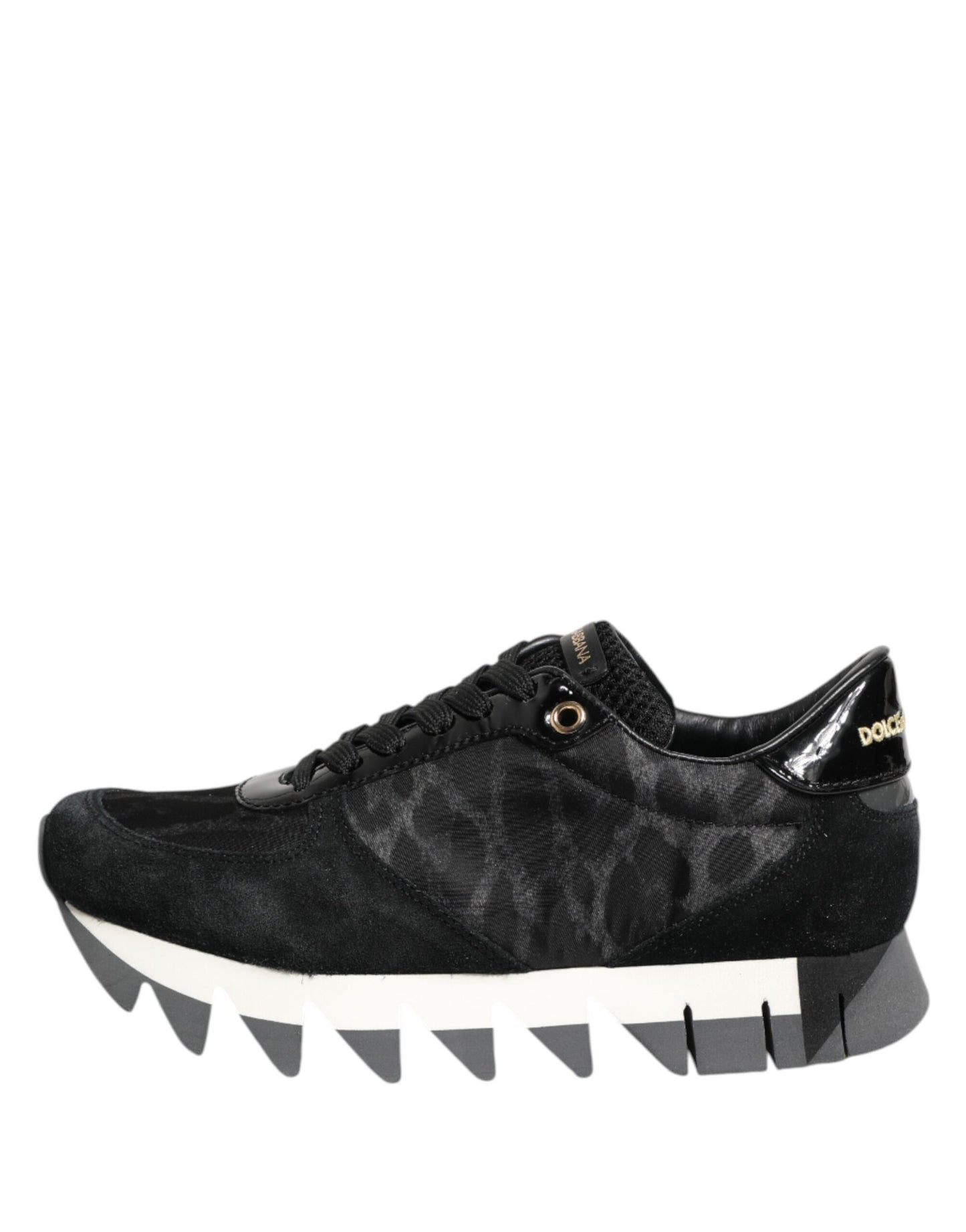 Dolce & Gabbana Black Gray Leopard Low Top Sneakers Shoes
