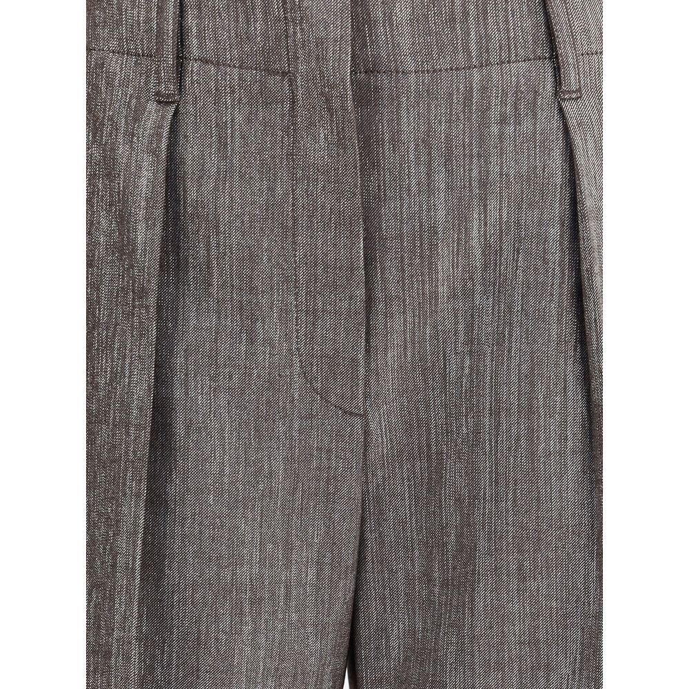 Brunello Cucinelli Brown Polyester Casual Pants