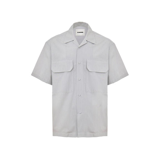 Jil Sander Blue Cotton Shortsleeve Shirt