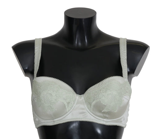 Dolce &amp; Gabbana Elegant silk bra with floral lace