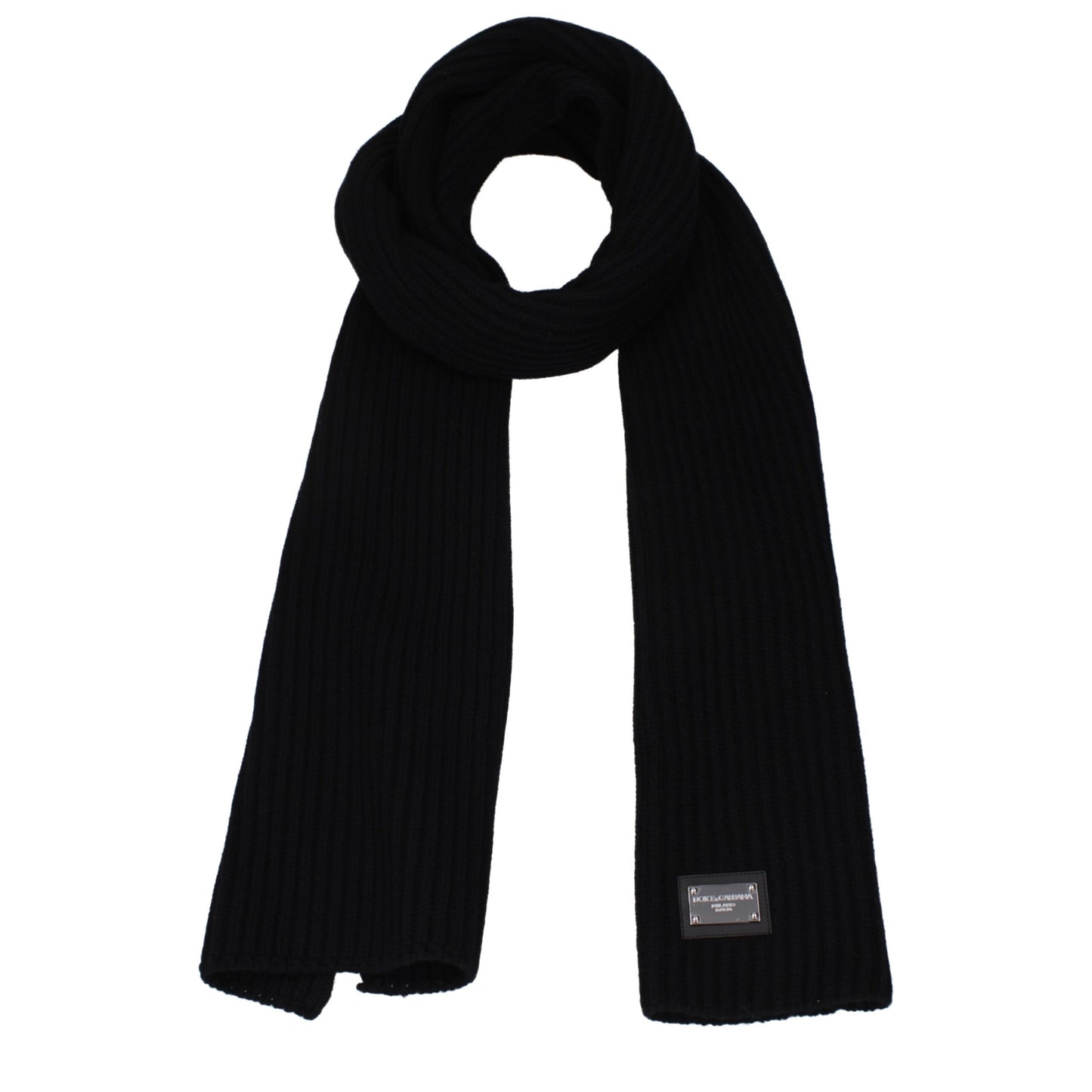 Dolce & Gabbana Black Wool Scarf