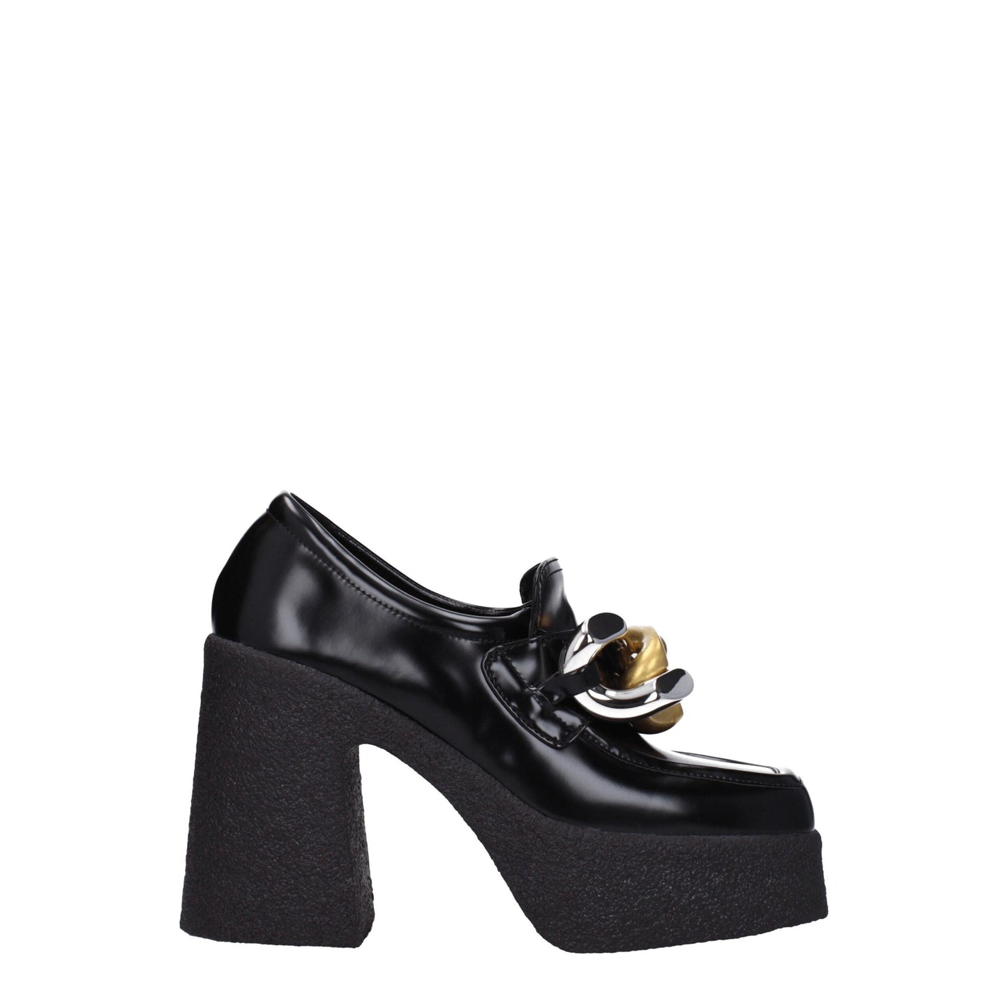 Stella McCartney Black Leather Platform Loafers