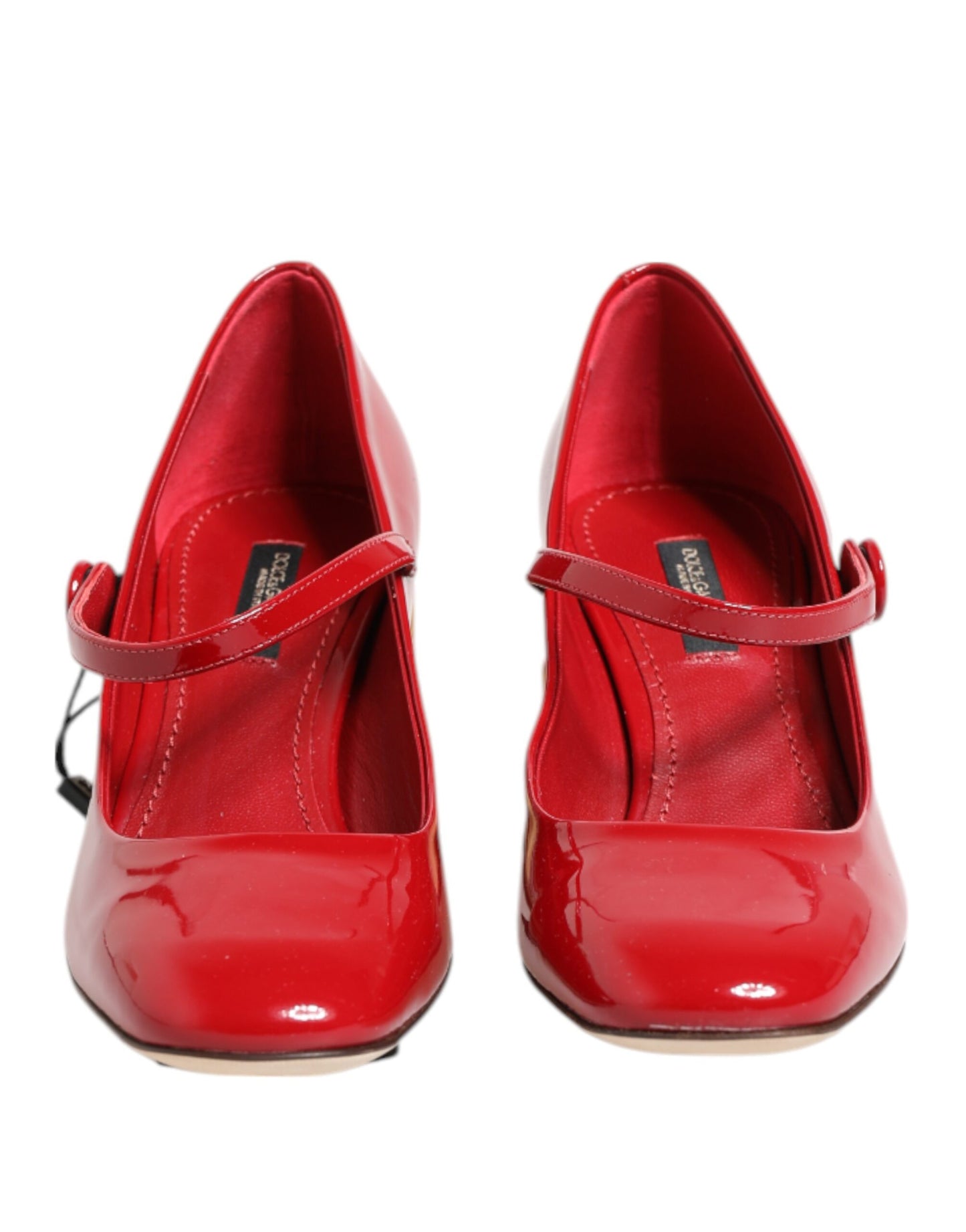 Dolce & Gabbana Red Leather DG Logo Heels Sandals Shoes