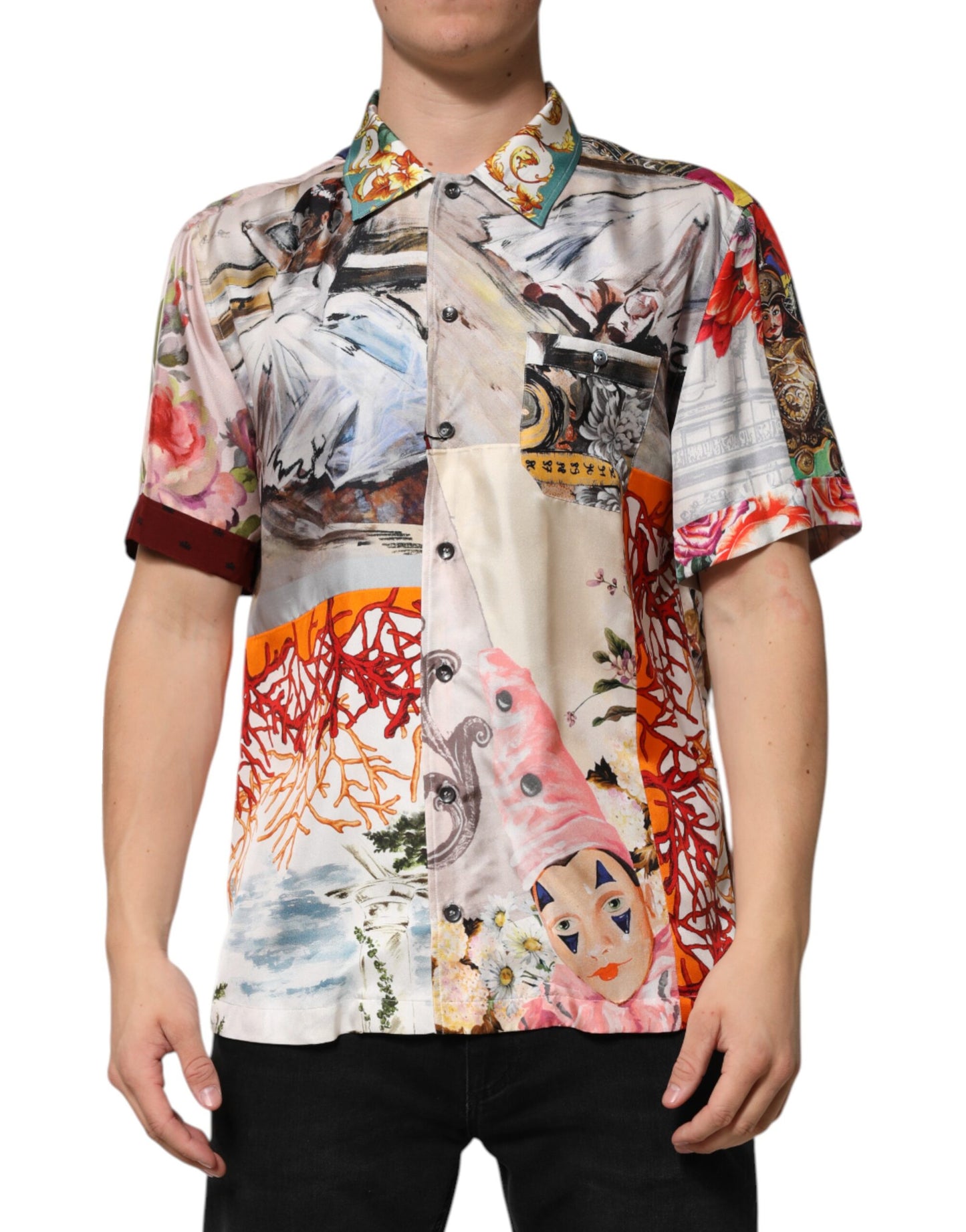 Dolce & Gabbana Multicolor Shell Print Hawaii Casual Shirt