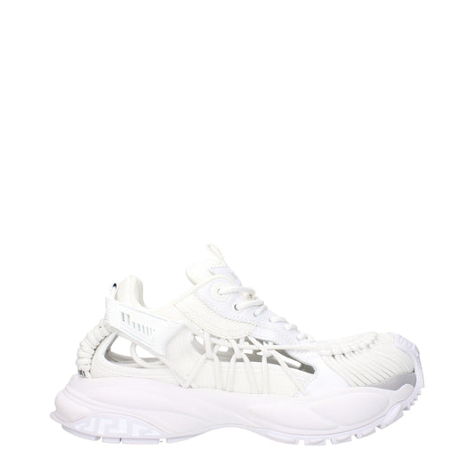 Versace White Leather Athletic Sneakers