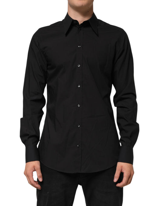 Dolce & Gabbana Black MARTINI Slim Fit Dress Formal Men Shirt
