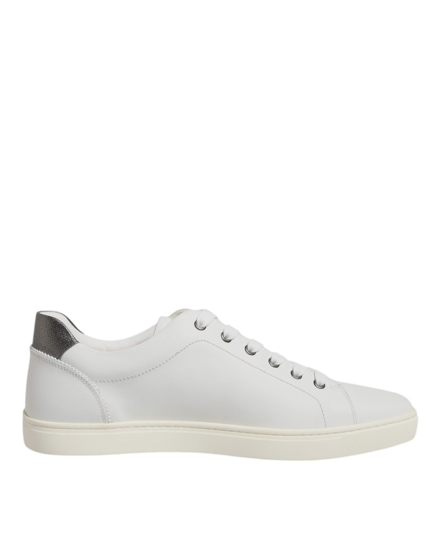 Dolce & Gabbana White Silver Sacred Heart Men Sneakers Shoes