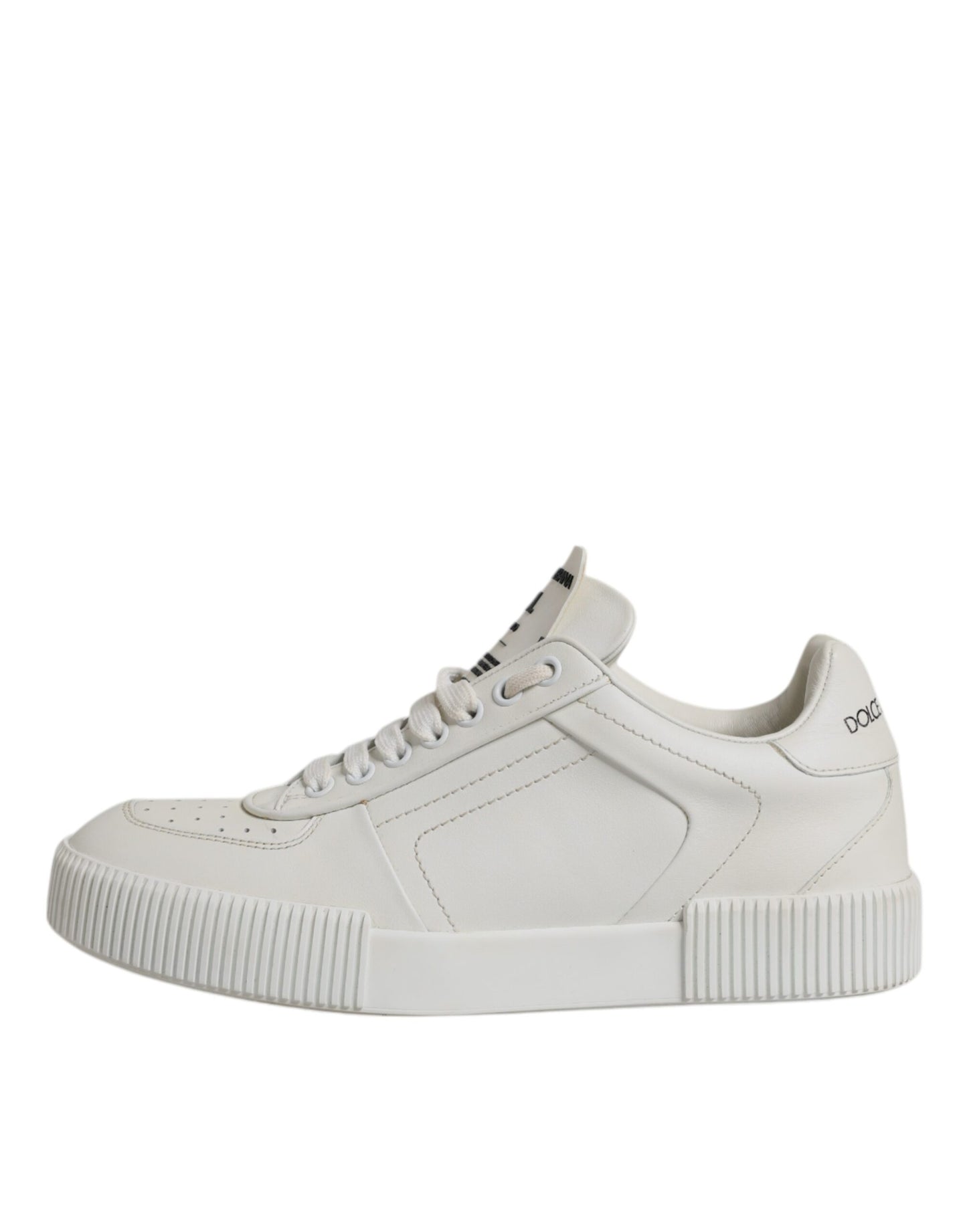 Dolce & Gabbana White Miami Leather Low Top Sneakers Shoes