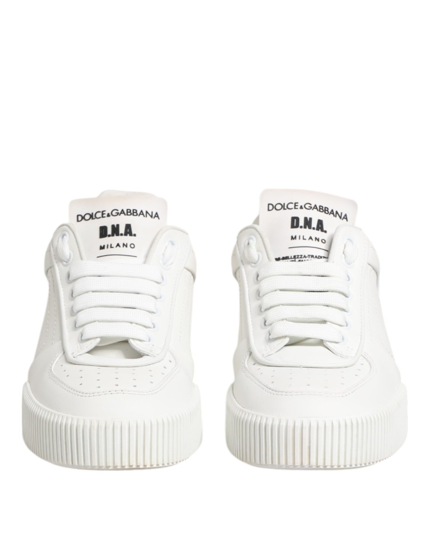 Dolce & Gabbana White Miami Leather Low Top Sneakers Shoes