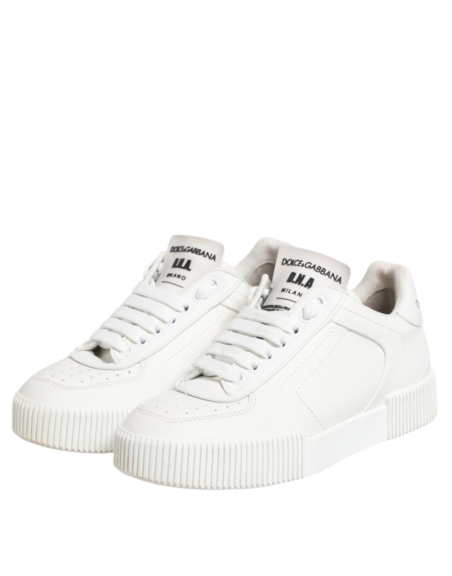 Dolce & Gabbana White Miami Leather Low Top Sneakers Shoes