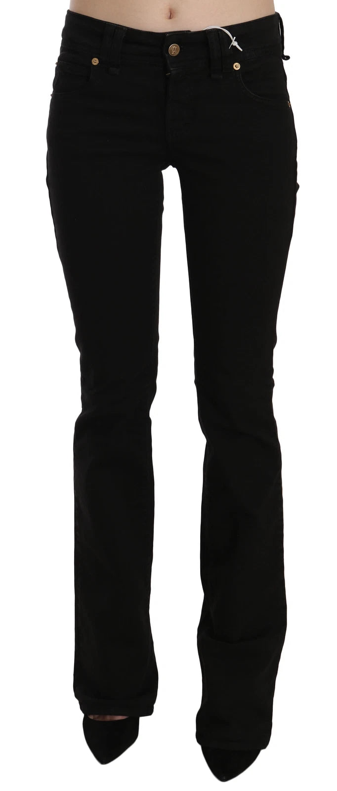 John Galliano Black Low Waist Slim Leg Skinny Denim Casual Pants Jeans