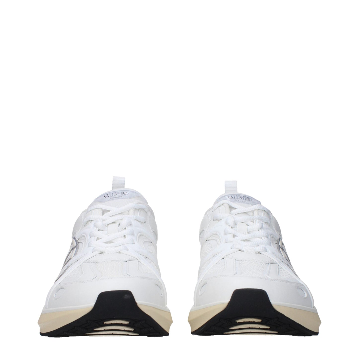 Valentino Garavani White Fabric Athletic Sneakers