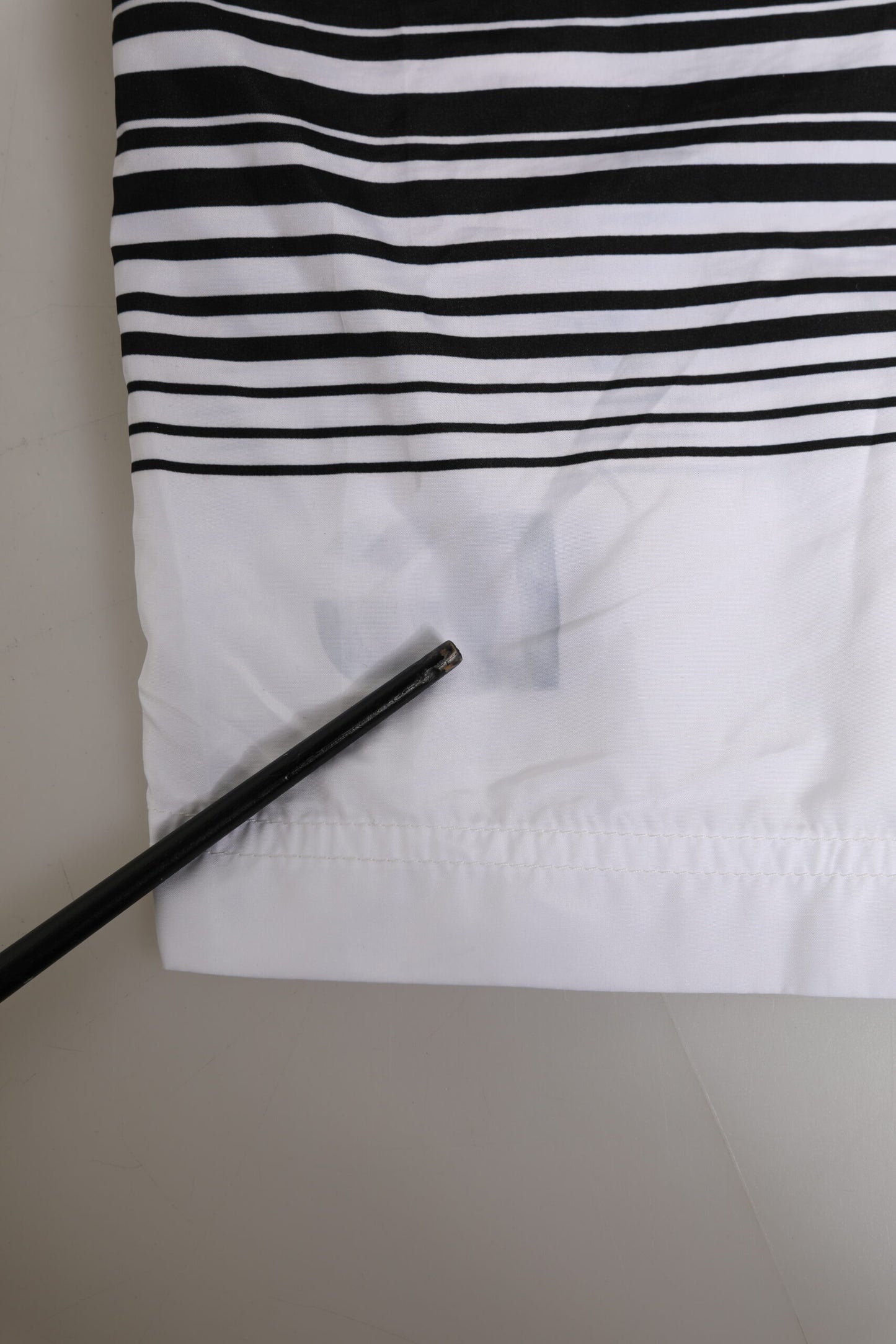 Dolce & Gabbana Black White Striped DG Logo Men Short  Swimwear