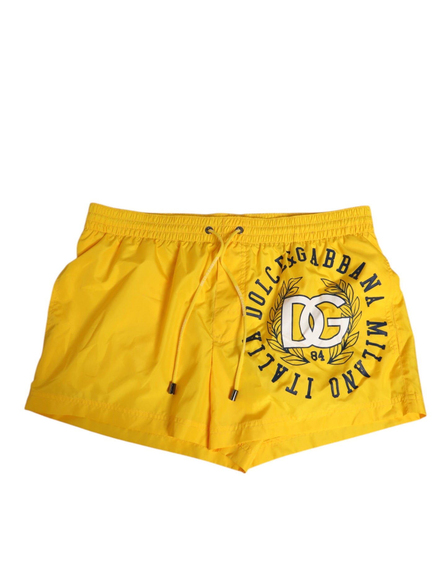 Dolce & Gabbana Yellow Nylon Logo Print Men Boxer Short Swimwear