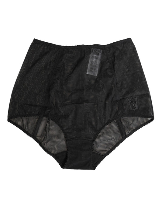 Dolce & Gabbana Black High Waist Mesh Sheer Shapewear Underwear